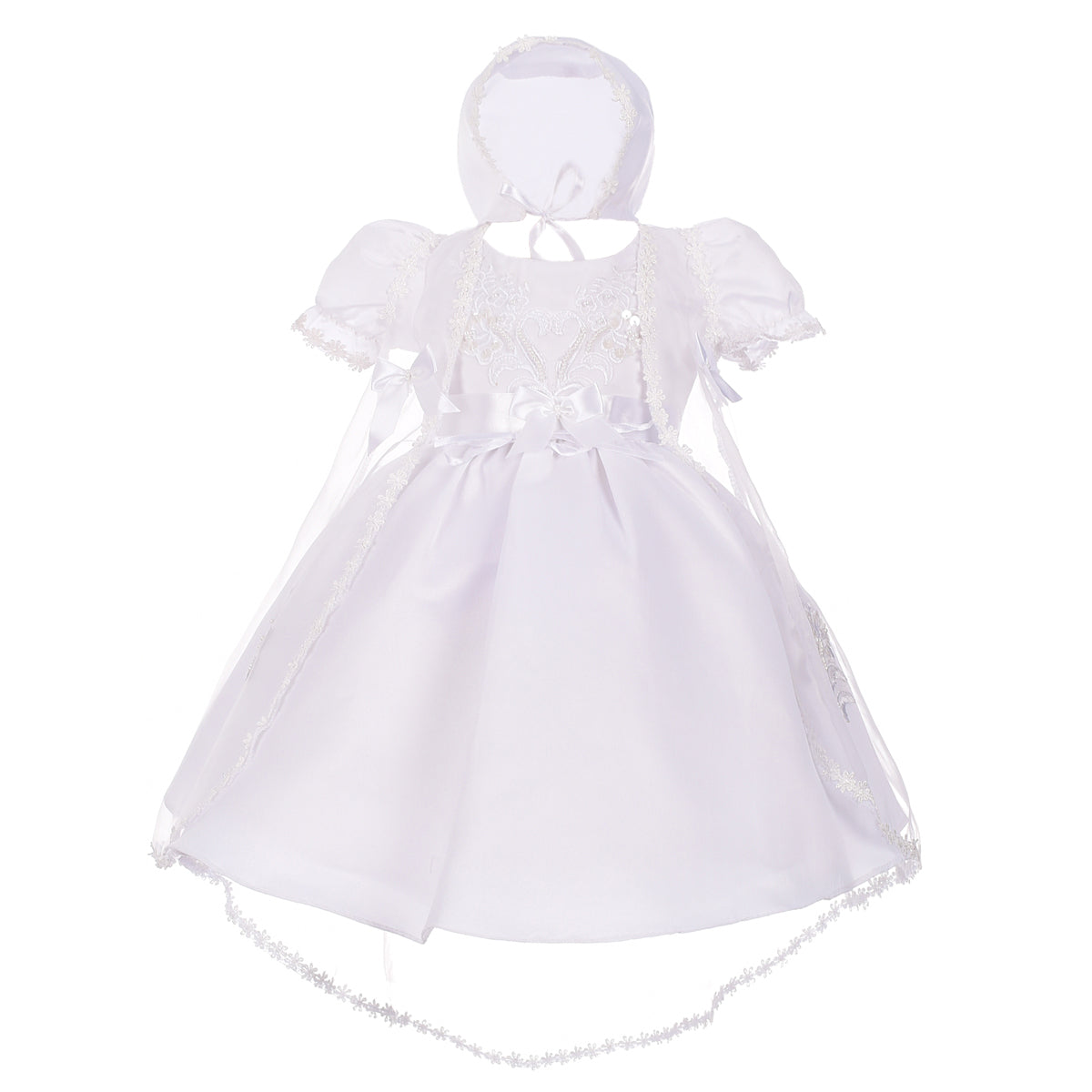Baby Girls' Pearls Embroidered Christening Gown Baptism Dress with Cap Lito Angels Baby Girls' Pearls Embroidered Christening Gown Baptism Dress with Cap Lito Angels