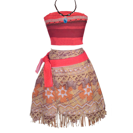 Girls Princess Costumes with Necklace Dress Up Skirt Set Halloween Fancy Dress