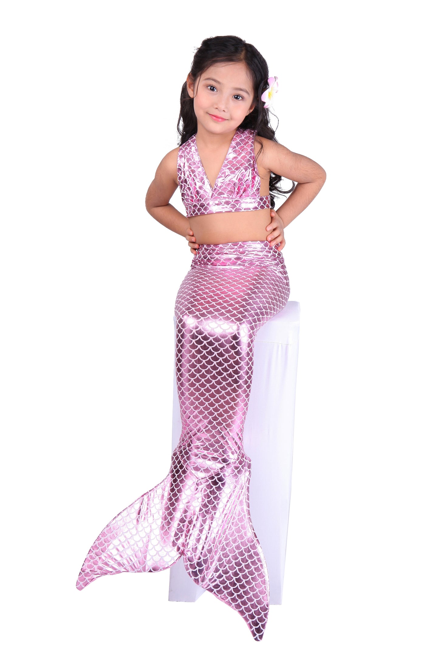 Girls Mermaid Tails Bathing Suit 3 Pieces Bikini Set Swimwear Swimsuit Swimming Costume 046A