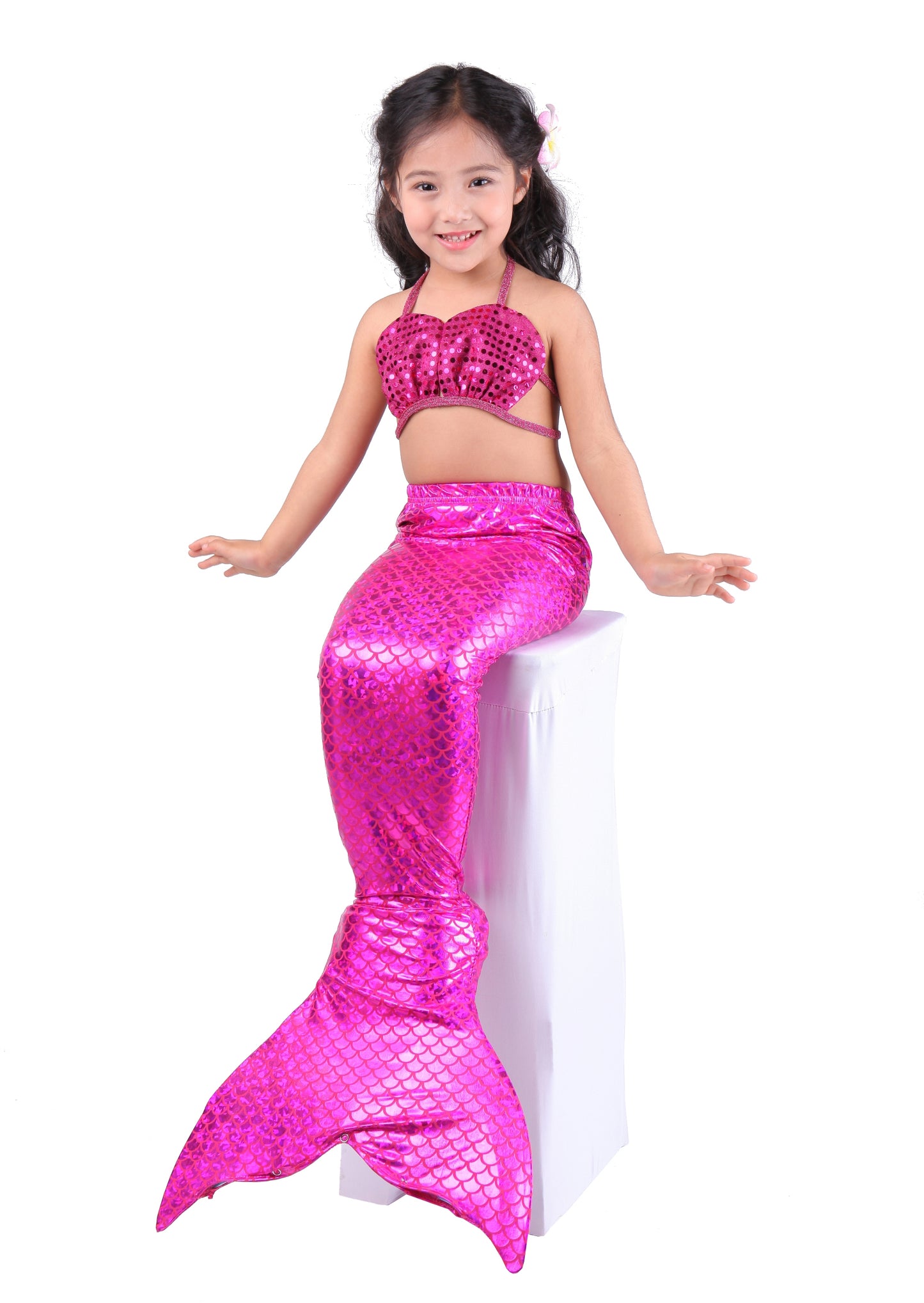 Girls Mermaid Tails Bathing Suit 3 Pieces Bikini Set Swimwear Swimsuit Swimming Costume 046B