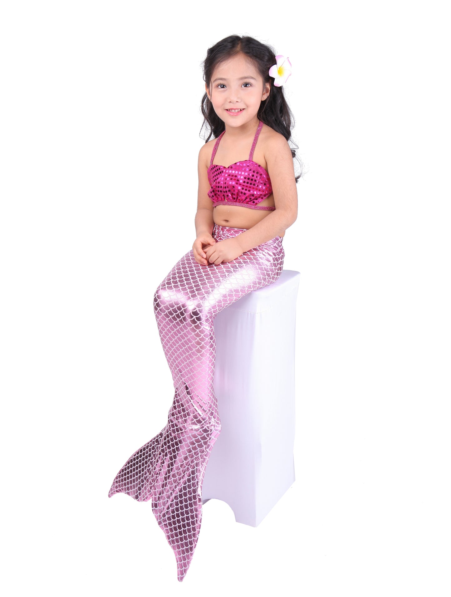 Girls Mermaid Tails Bathing Suit 3 Pieces Bikini Set Swimwear Swimsuit Swimming Costume 046B