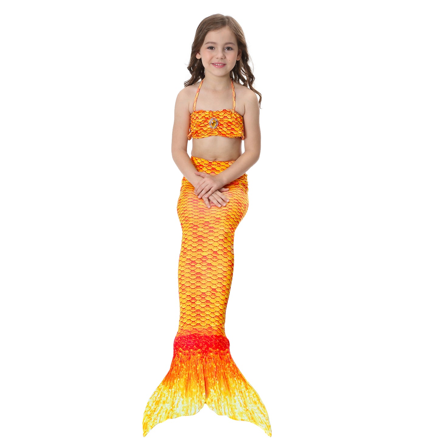 Girls Mermaid Tails Bathing Suit 3 Pieces Bikini Set Swimwear Swimsuit Swimming Costume 051