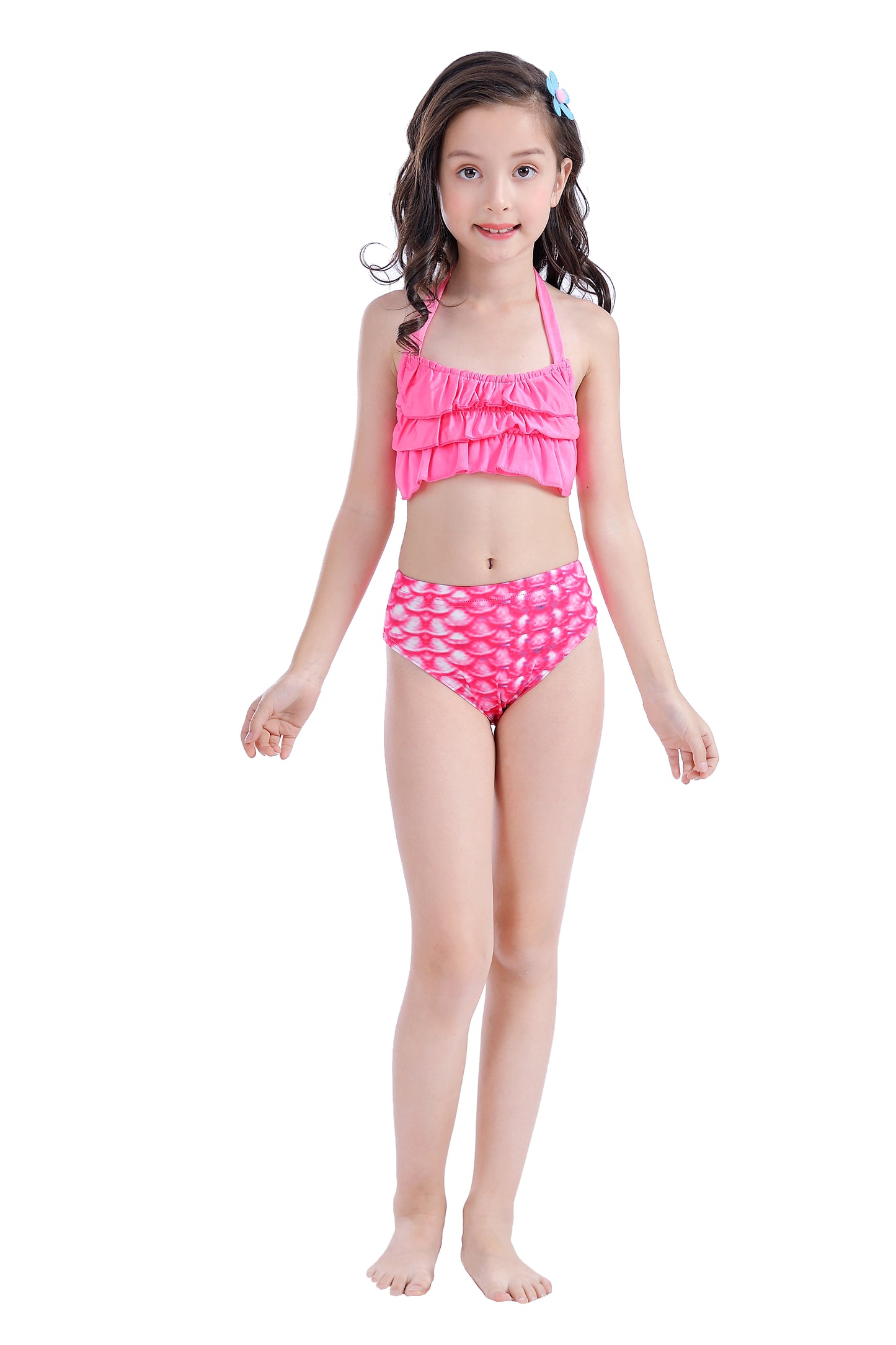 Girls Mermaid Tails Bathing Suit 3 Pieces Bikini Set Swimwear Swimsuit Swimming Costume 058