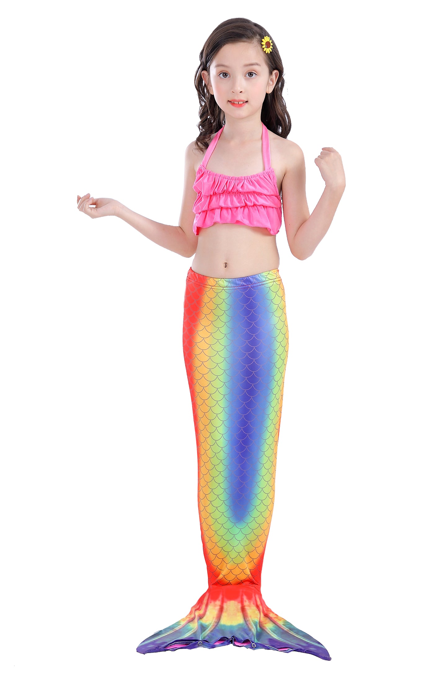 Girls Mermaid Tails Bathing Suit 3 Pieces Bikini Set Swimwear Swimsuit Swimming Costume 059