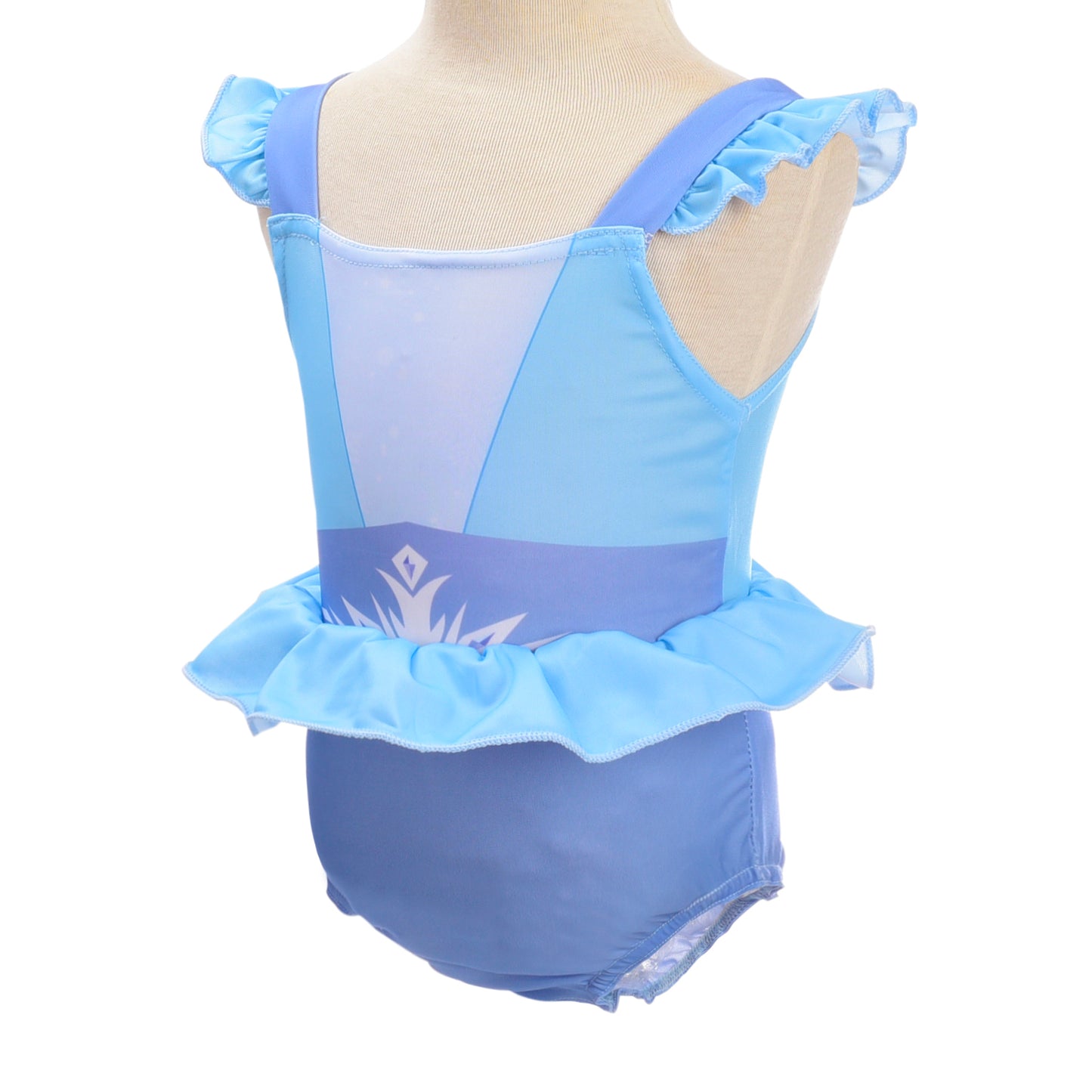 Girls Princess Elsa Travel Dress Swimming Costume with Skirt One Piece Swimsuit Swimwear Bathing Suit