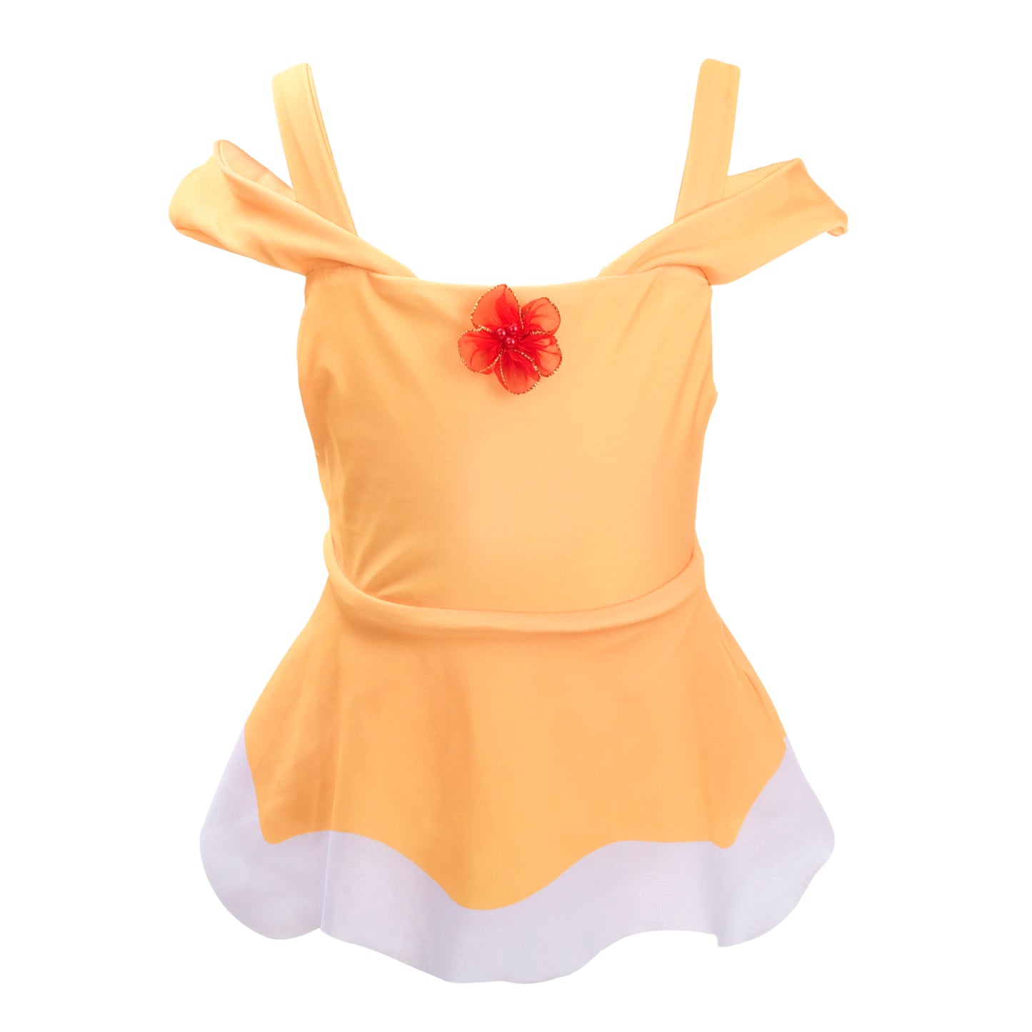 Girls Princess Belle Swimming Costume with Skirt One Piece Swimsuit Swimwear Swim Dress Bathing Suit