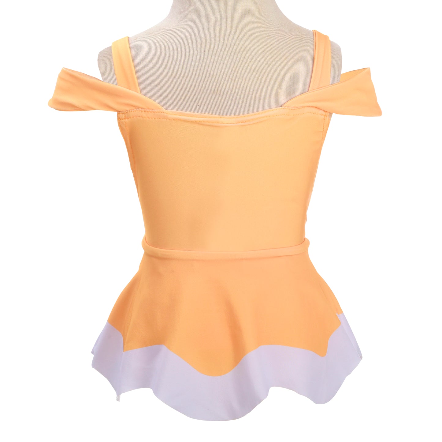 Girls Princess Belle Swimming Costume with Skirt One Piece Swimsuit Swimwear Swim Dress Bathing Suit