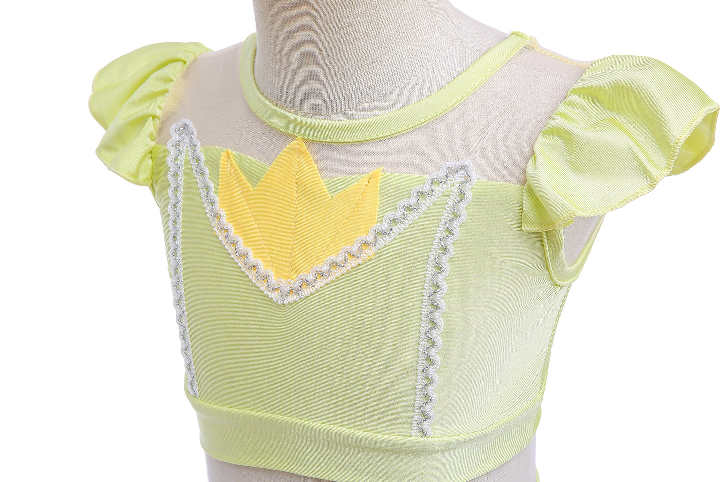 Girls Princess Tiana Swimming Costume with Skirt 2 Piece Swimsuit Swimwear Swim Dress Bathing Suit