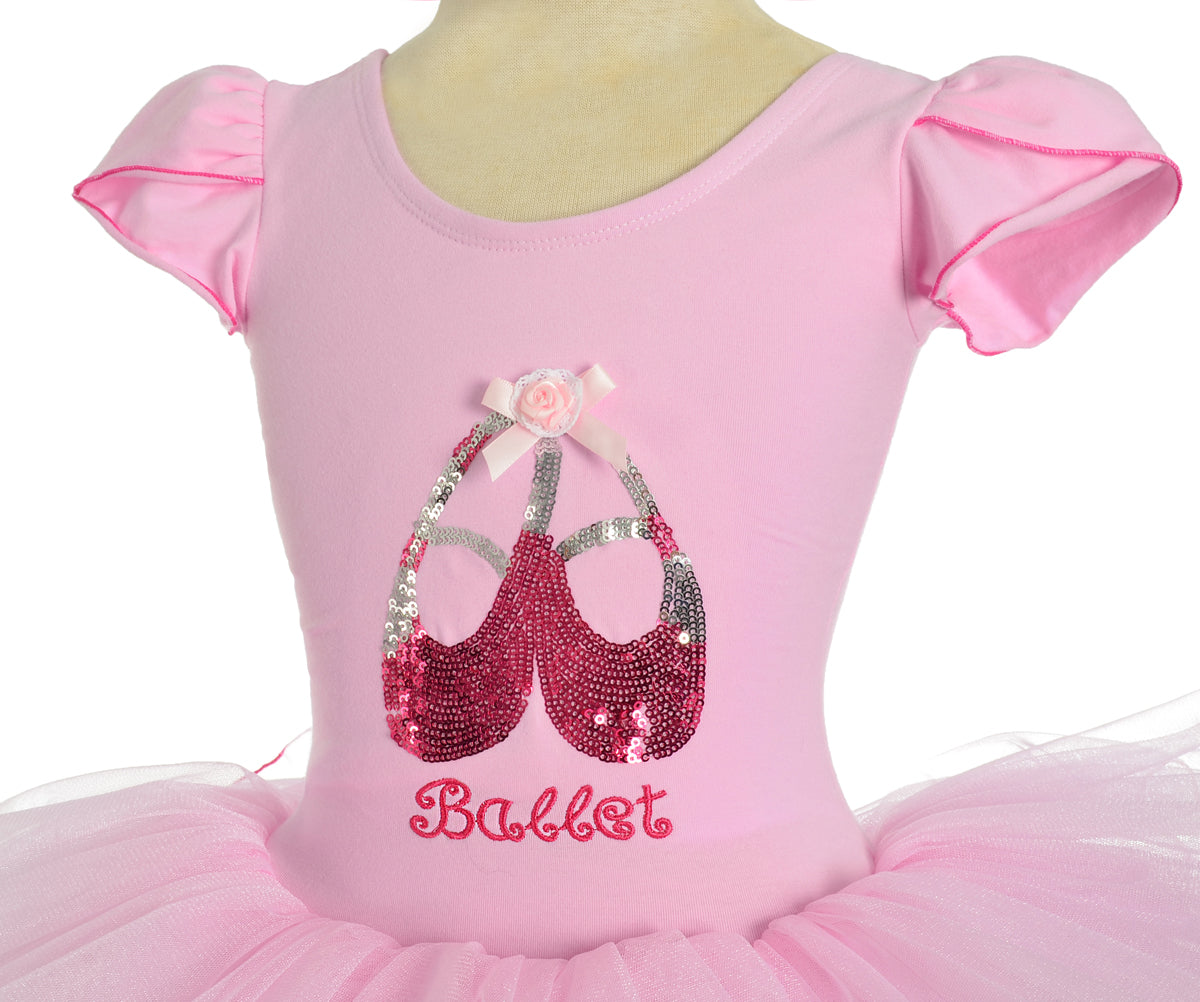 Girls Pink Ballet Tutu Dress Ballerina Dance Wear Leotard with Skirt