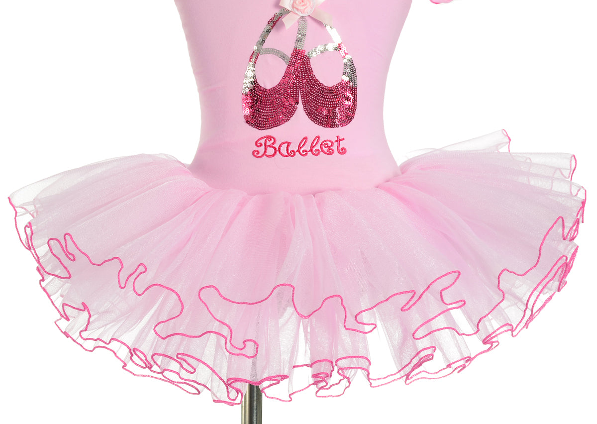 Girls Pink Ballet Tutu Dress Ballerina Dance Wear Leotard with Skirt