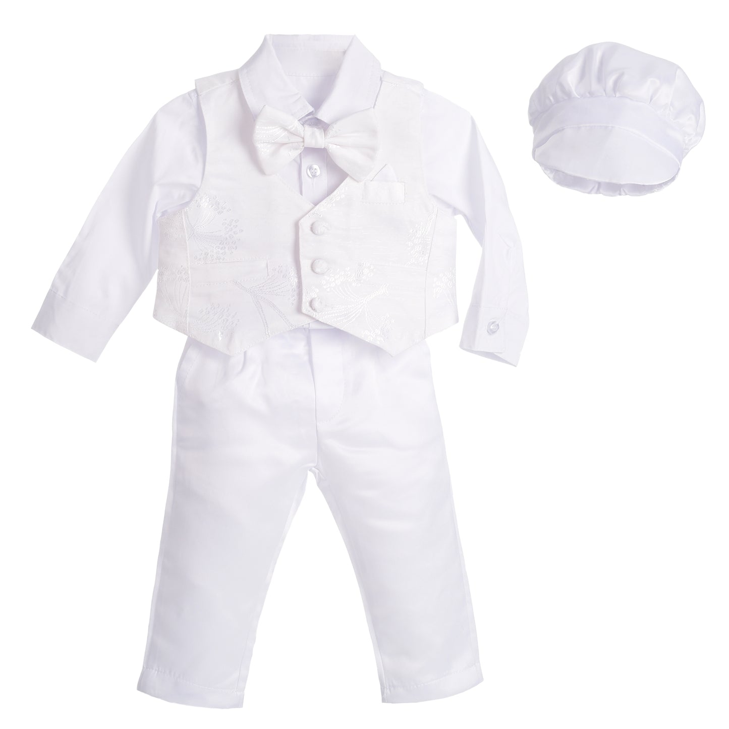 Baby Boys Christening Clothing Baptism Outfits with Bonnet - Long Sleeve