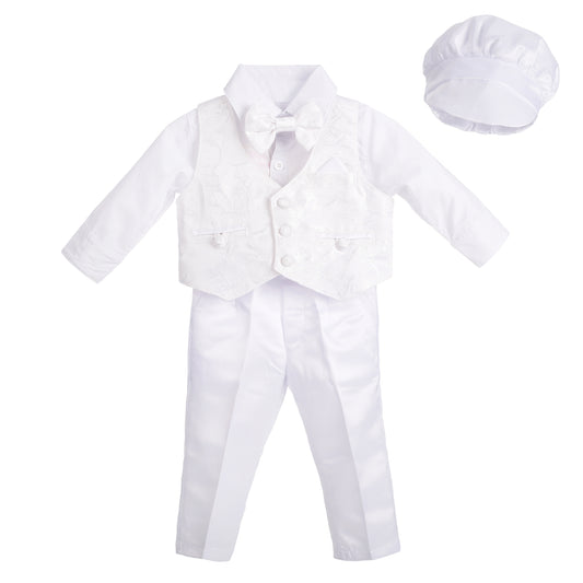 Baby Boys Christening Clothing Baptism Outfits with Bonnet - Long Sleeve