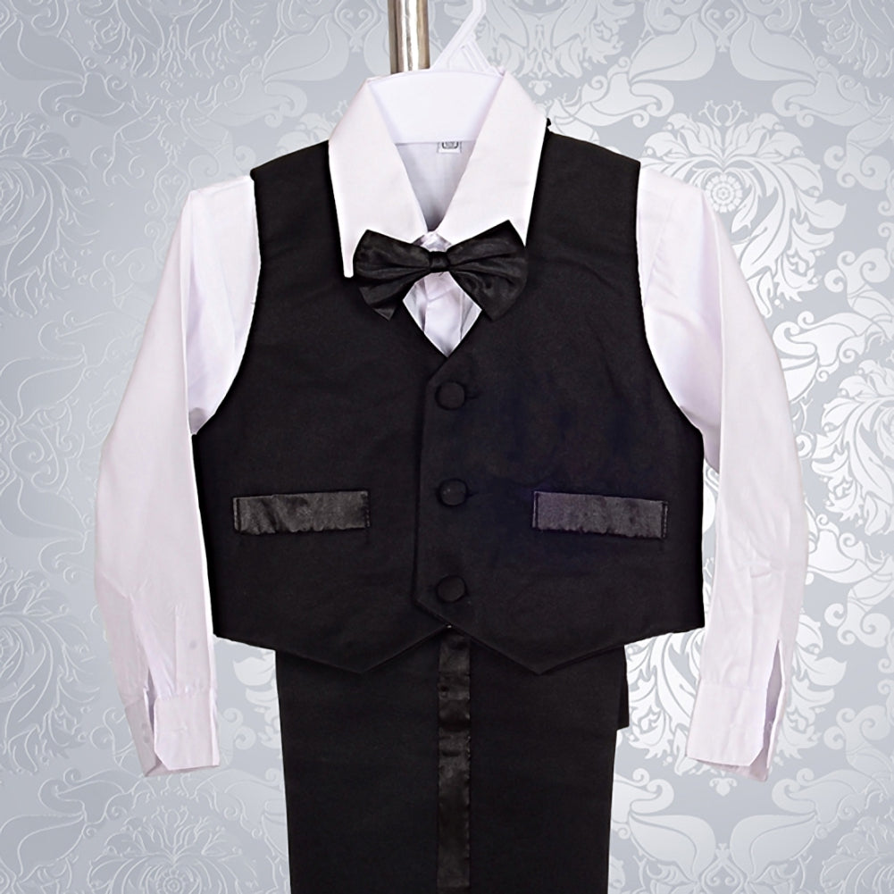 Baby Boys' Suits & Blazers Wedding Outfit 5 Pieces Set - Black