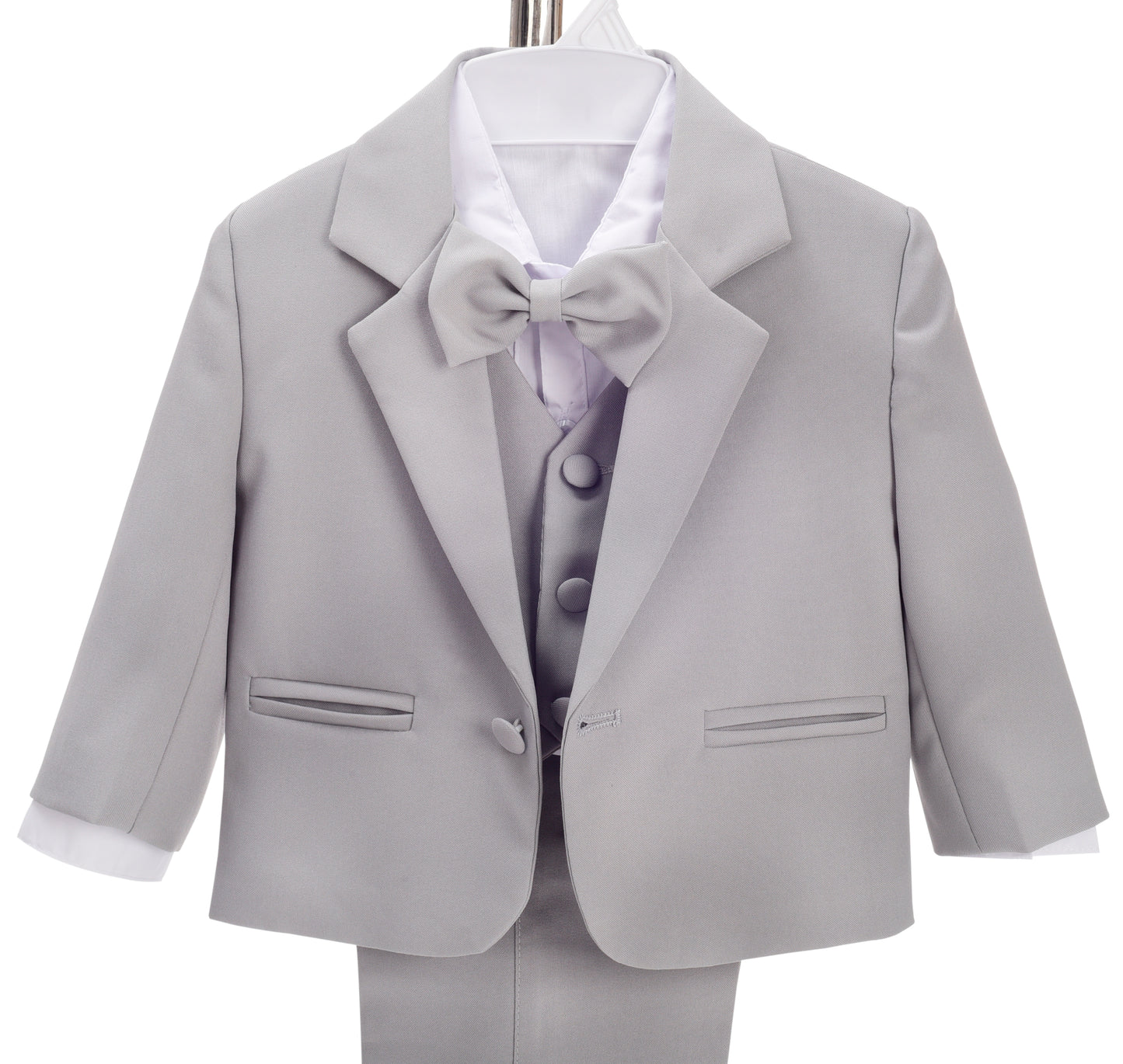 Baby Boys' Suits & Blazers Wedding Outfit 5 Pieces Set - Light Gray