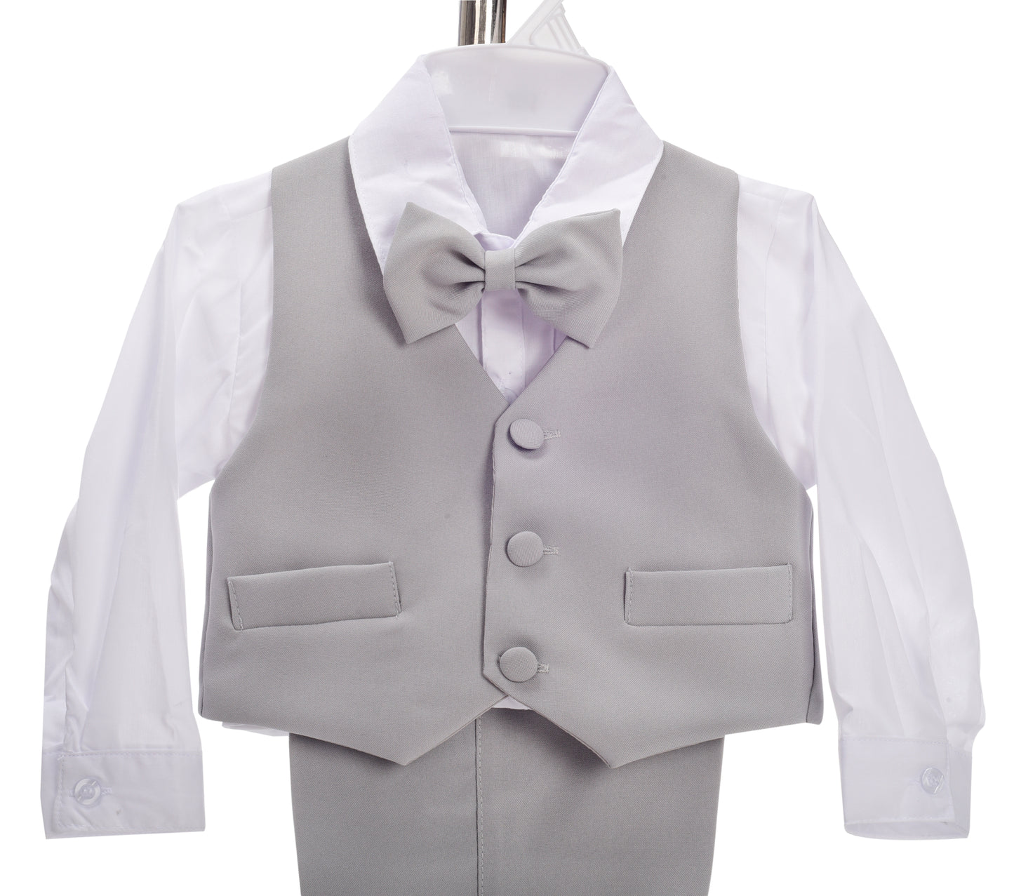 Baby Boys' Suits & Blazers Wedding Outfit 5 Pieces Set - Light Gray