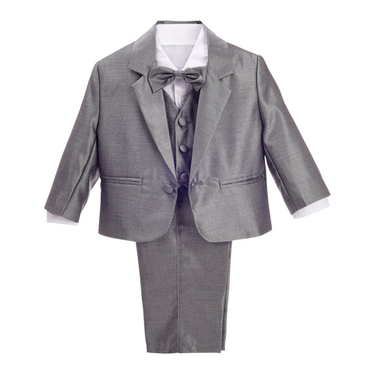 Baby Boys' Suits & Blazers Wedding Outfit 5 Pieces Set - Silver Gray