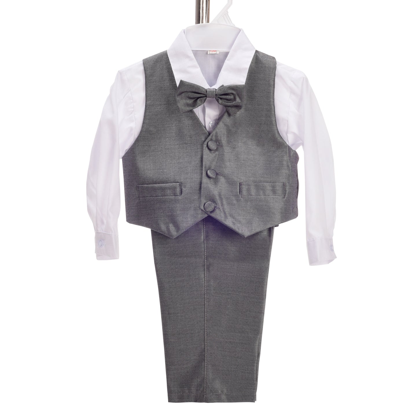 Baby Boys' Suits & Blazers Wedding Outfit 5 Pieces Set - Silver Gray